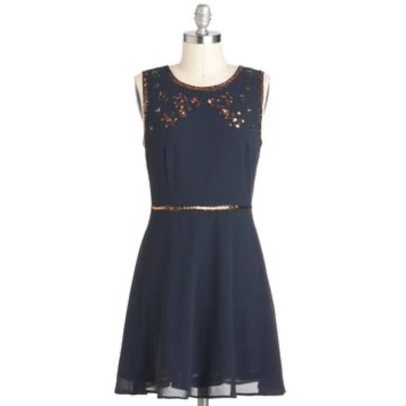 ModCloth Moonrise Blingdom Navy Sequin Dress, S - Picture 10 of 10